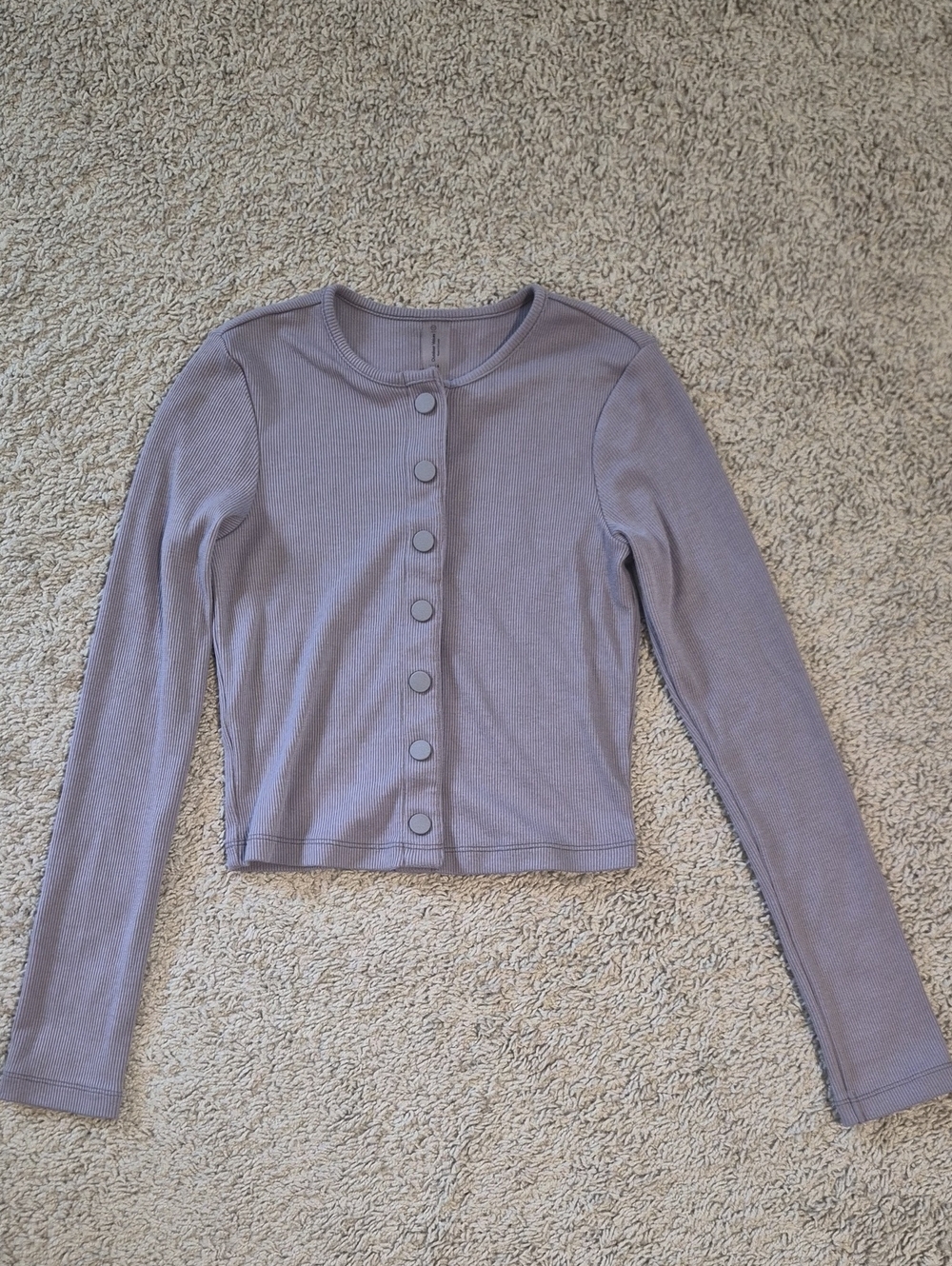Outdoor Voices Lilac Ribbed Cardigan